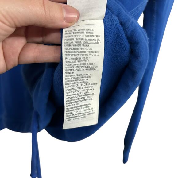 Abercrombie & Fitch Royal Blue Henley Hoodie M Y2K Preppy Retro Casual Core - Picture 6 of 8